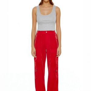 Wide-Leg Utility Cargo Pants