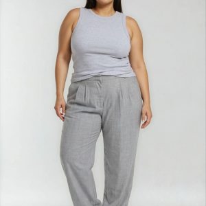 Plus Size Pleated Wide-Leg Pants