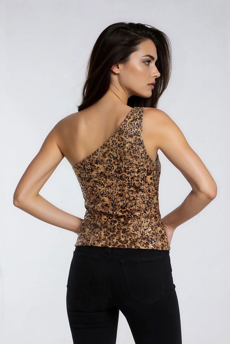 Sequin One-Shoulder Top - Image 4