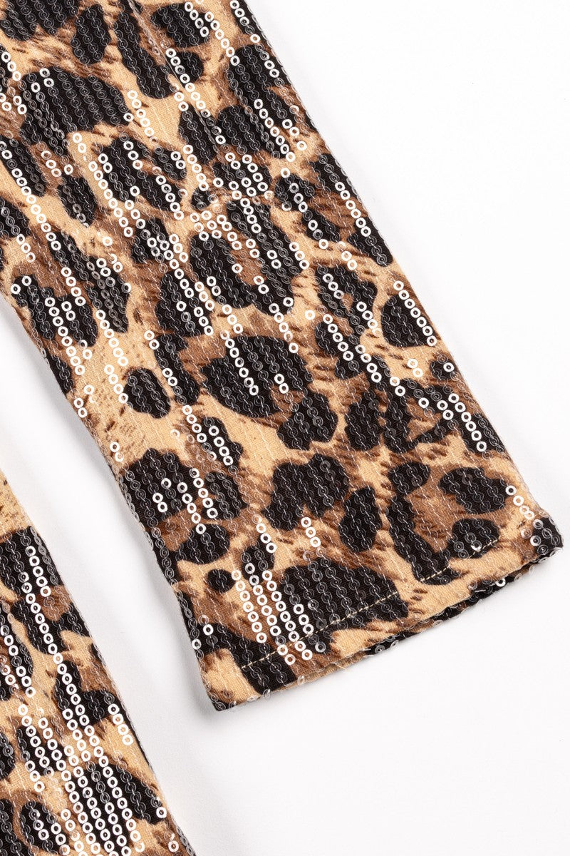 Sequin One-Shoulder Leopard Mini Dress - Image 8