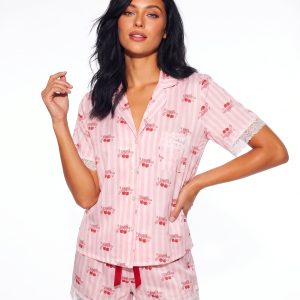 Lace Trim Short Pajama Set