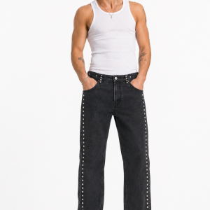 Studded Straight Leg Jeans