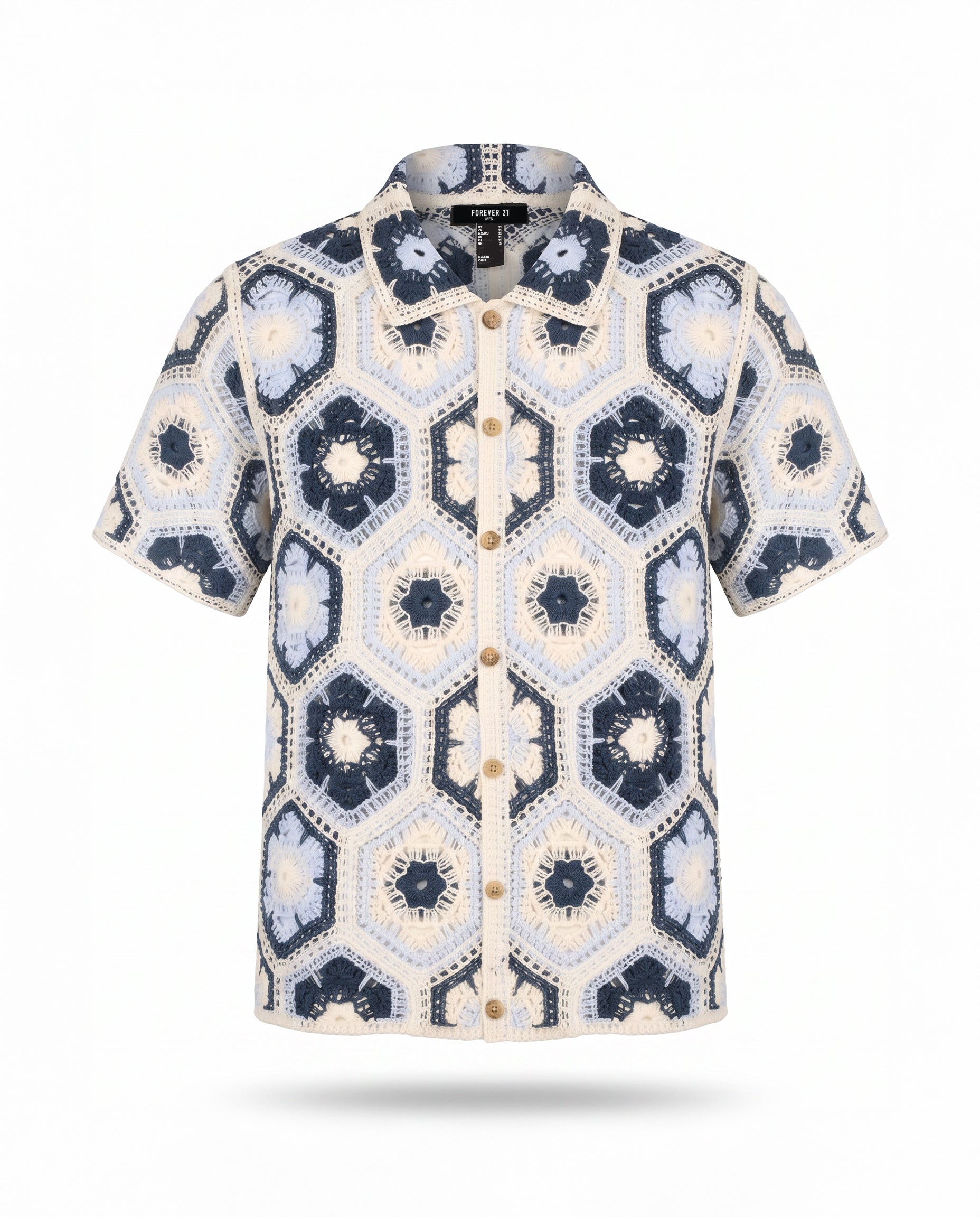 Crochet Button-Down Shirt - Image 2