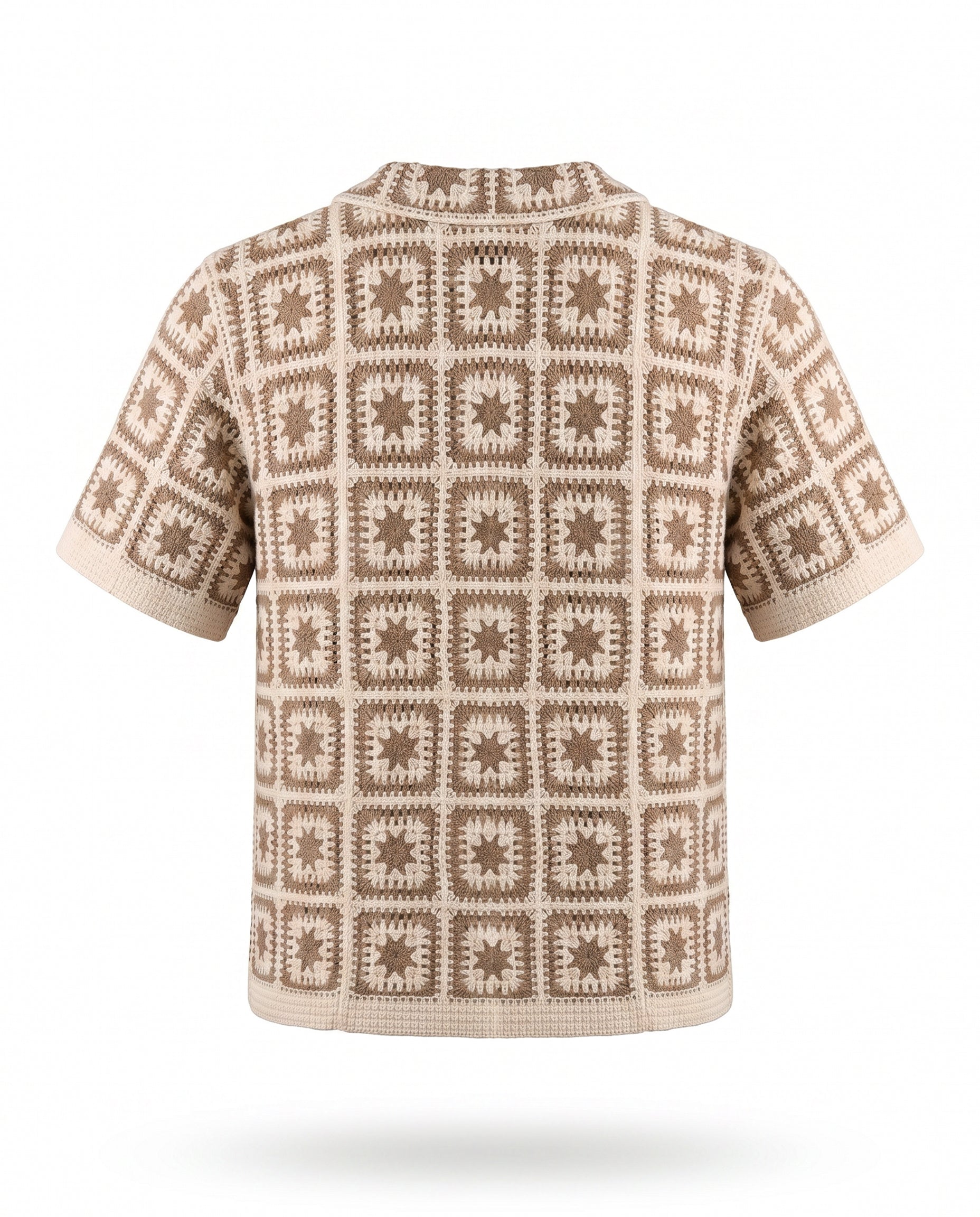 Crochet Short Sleeve Button Down Shirt - Image 3