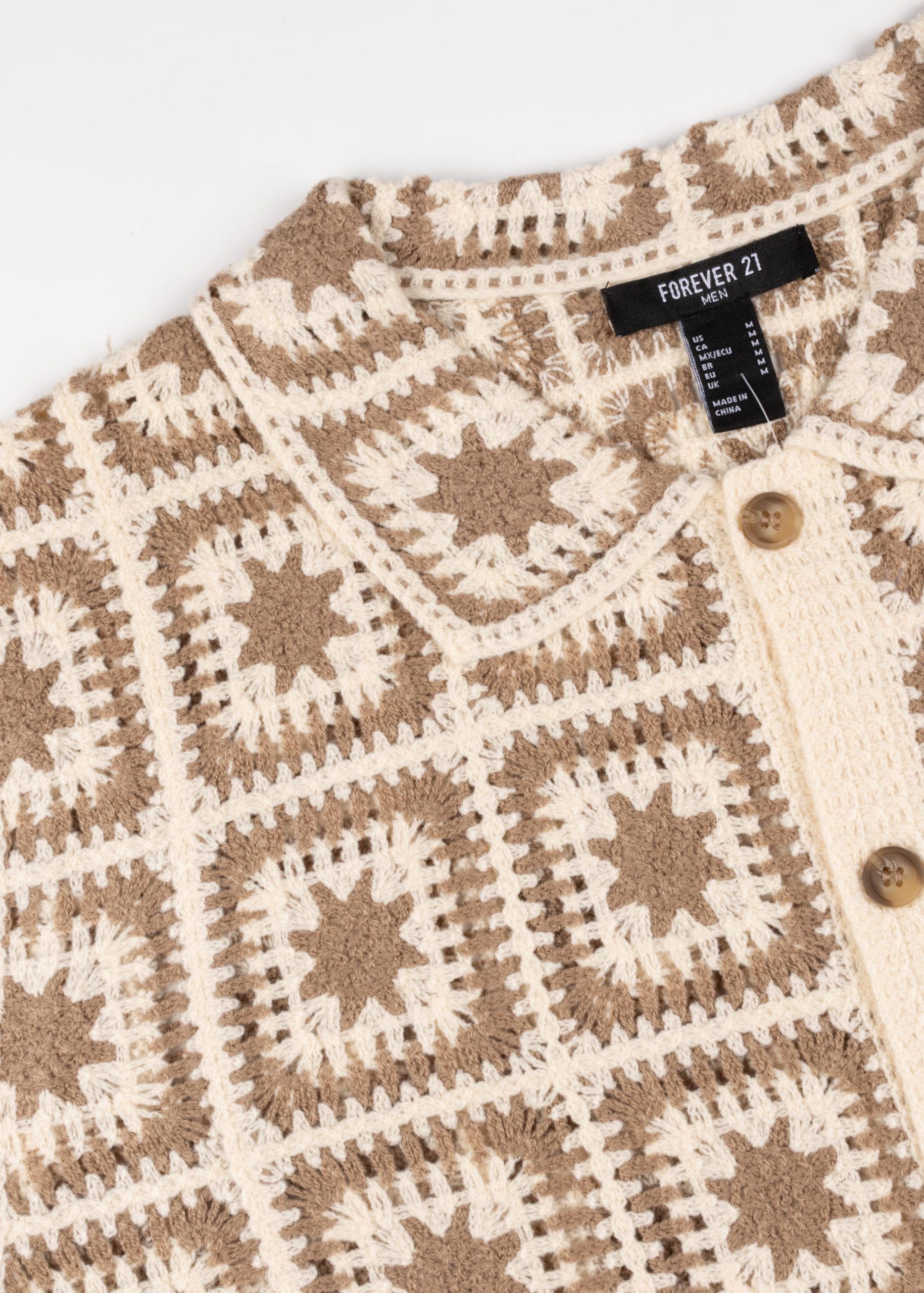 Crochet Short Sleeve Button Down Shirt - Image 5
