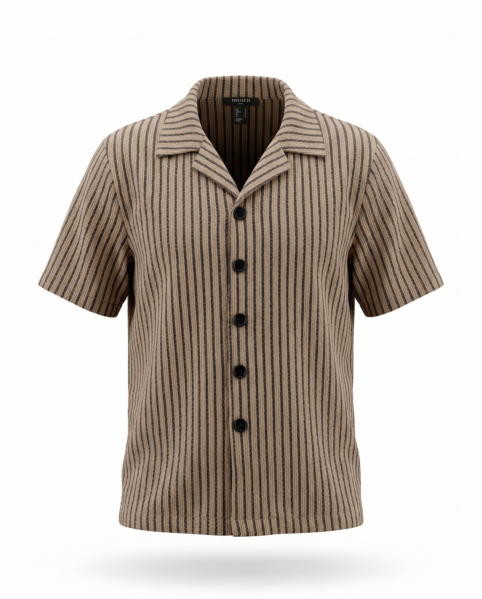 Striped Textured Knit Button Down Shirt - Image 2