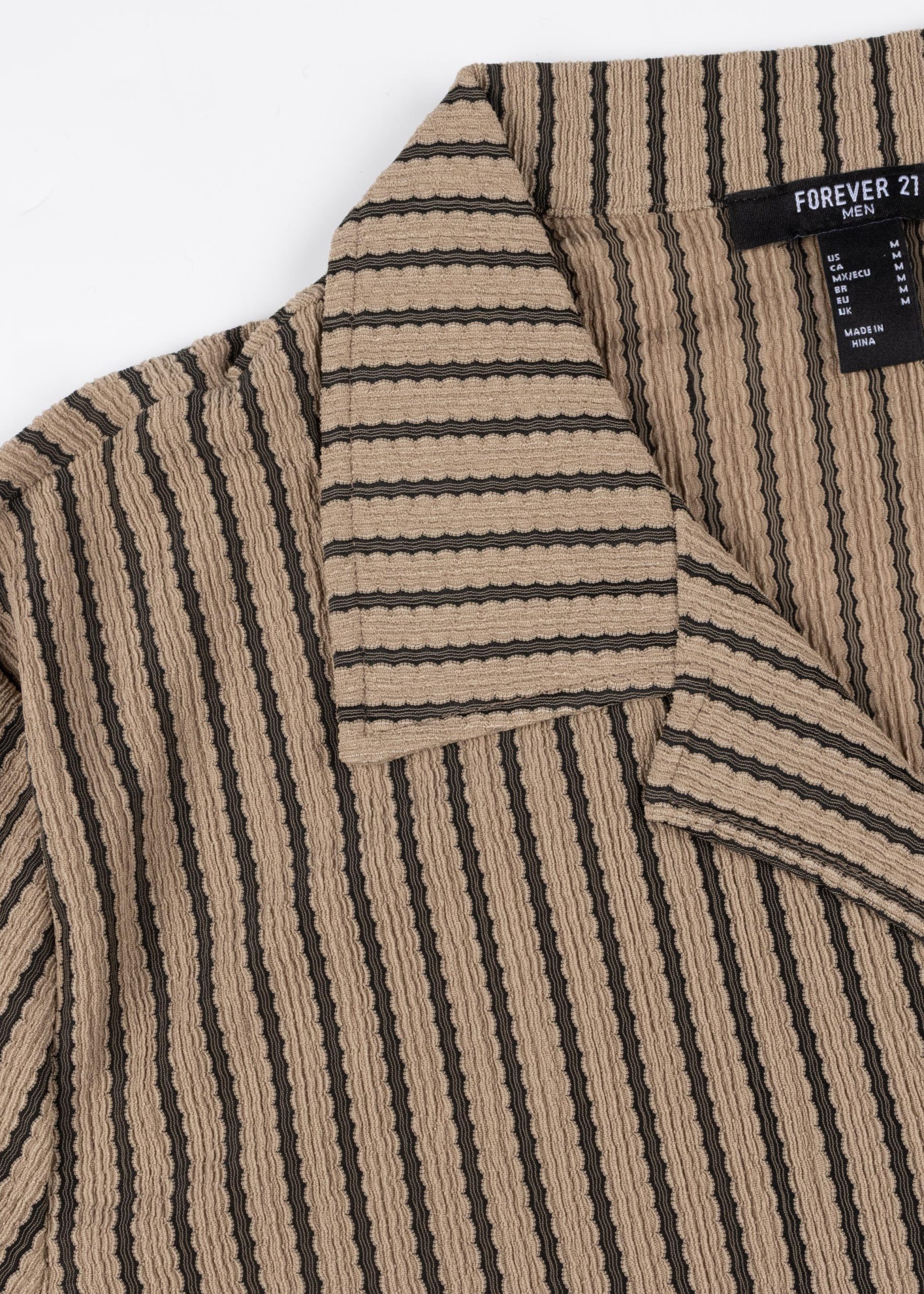 Striped Textured Knit Button Down Shirt - Image 4