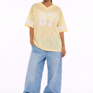Oversized Graphic Mesh Jersey Tee