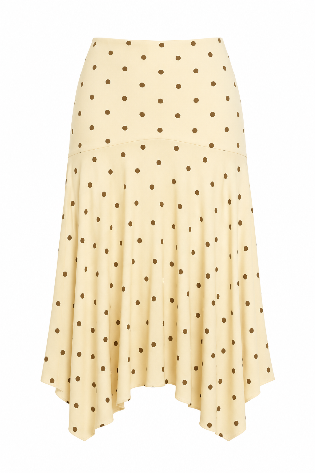 Polka Dot Asymmetrical Midi Skirt - Image 3