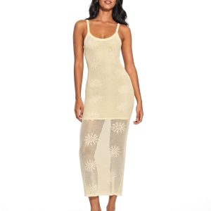 Floral Open Knit Maxi Dress
