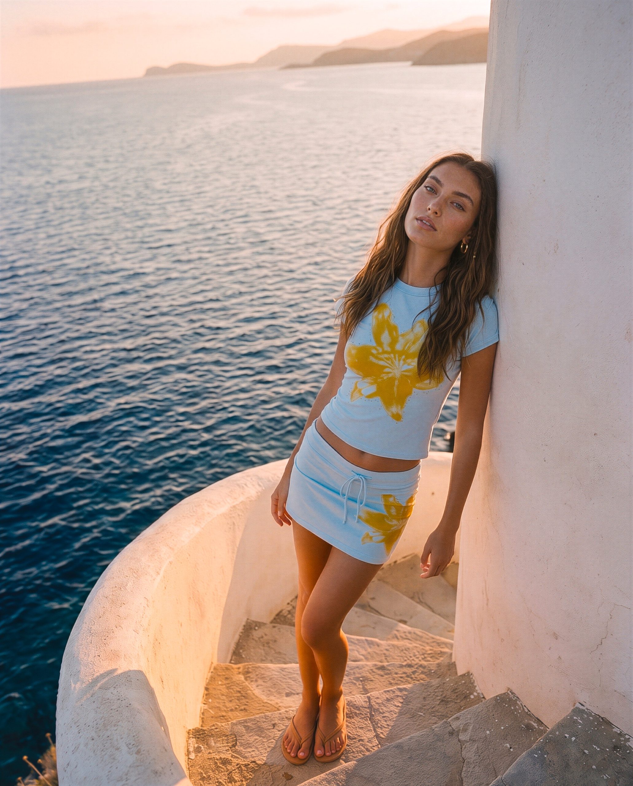 Floral Graphic Tee and Mini Skirt Set - Image 7