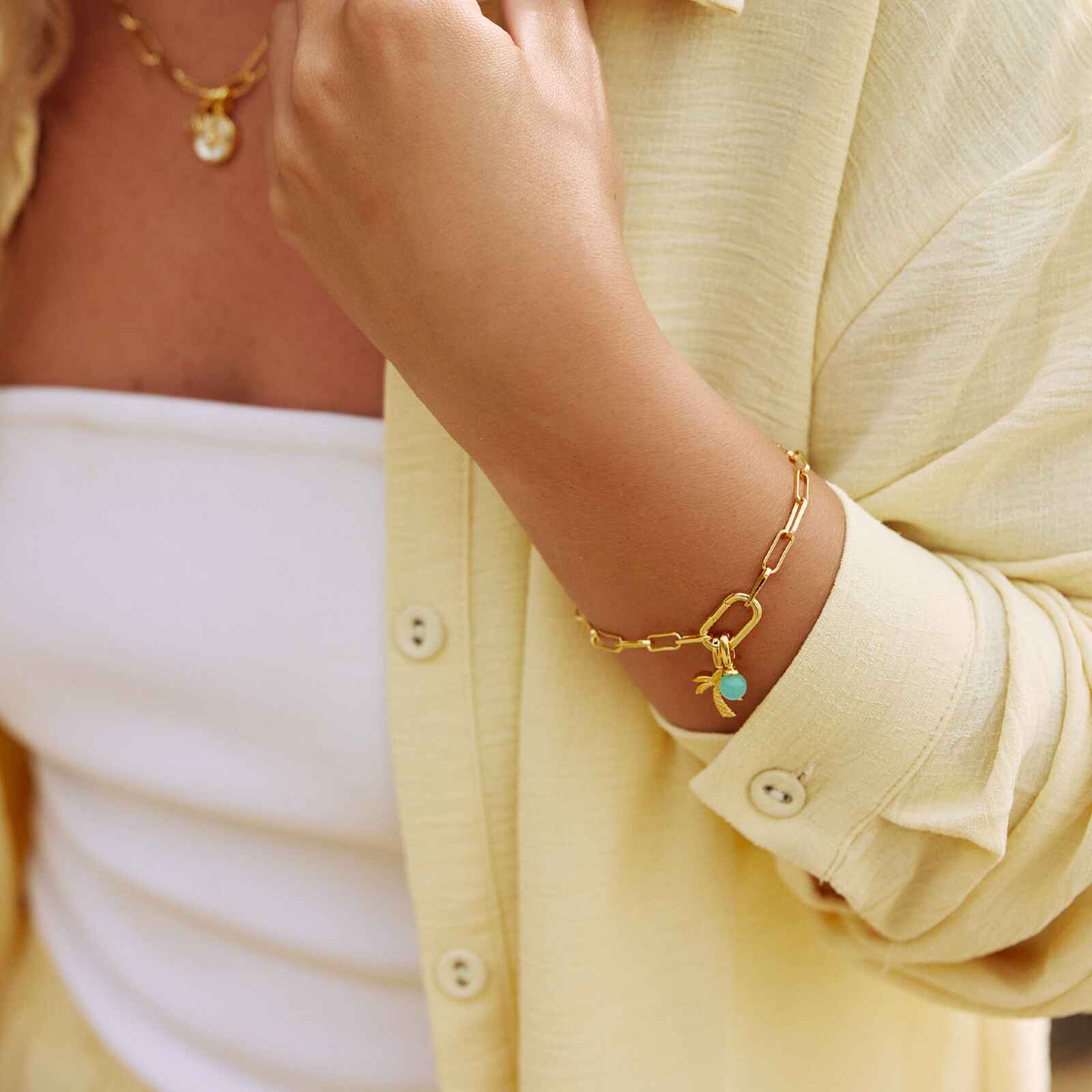 Harper Oval Charm Chain Bracelet - Image 7