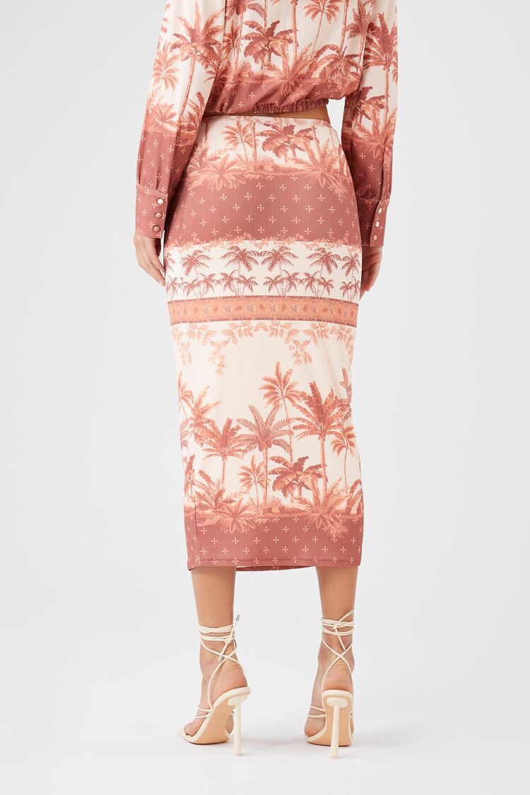 Tropical Print Midi Skirt - Image 4
