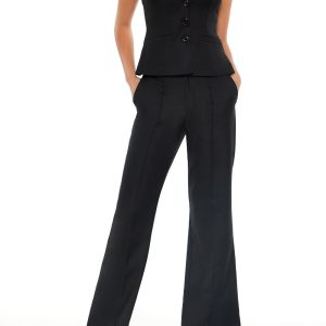 Twill Cutout Vest & Pants Set