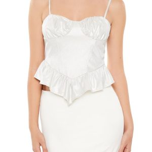 Glitter Satin V-Hem Bustier Cami