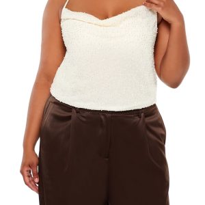 Plus Size Beaded Cropped Cami