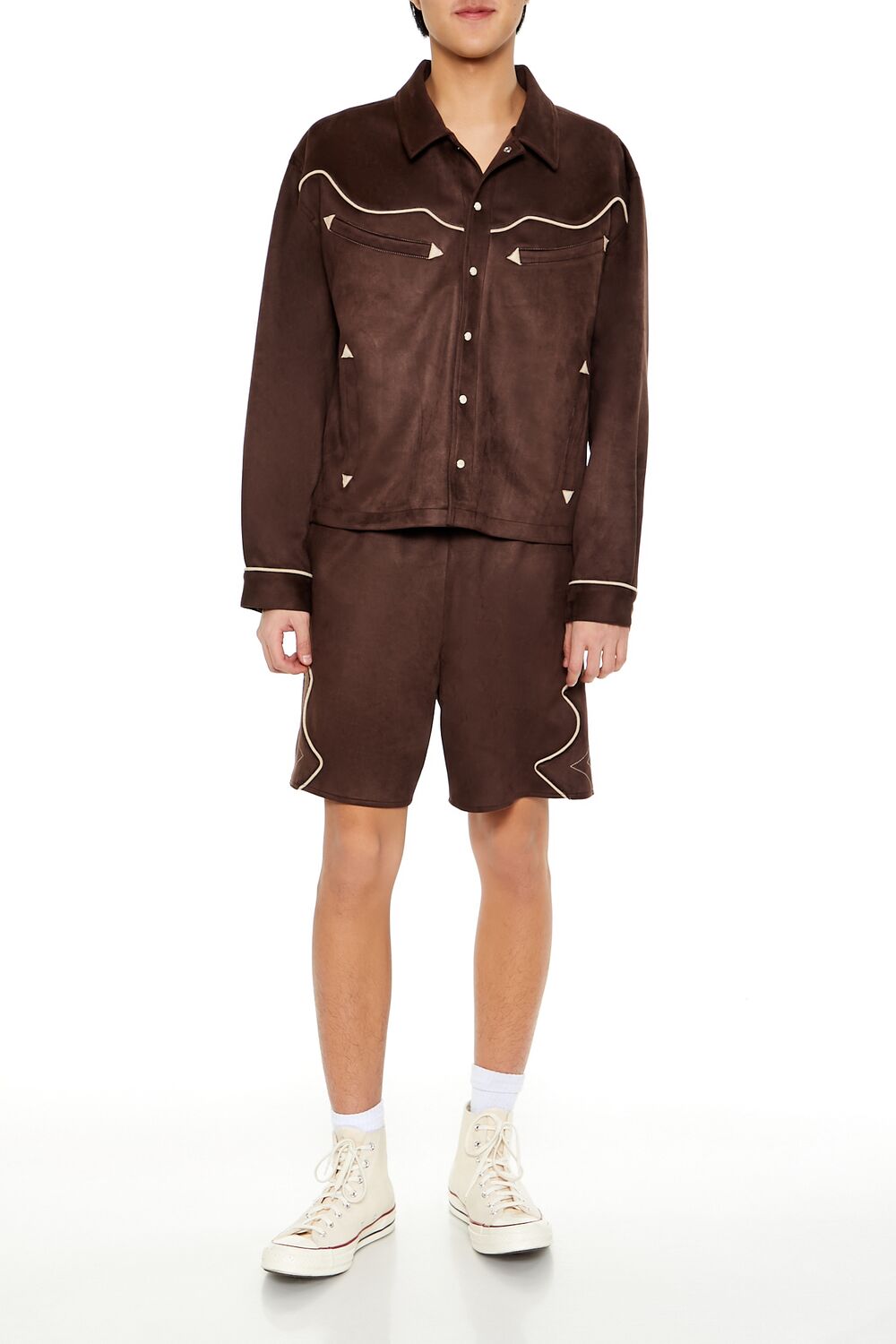 Geo Faux Suede Trucker Jacket - Image 2
