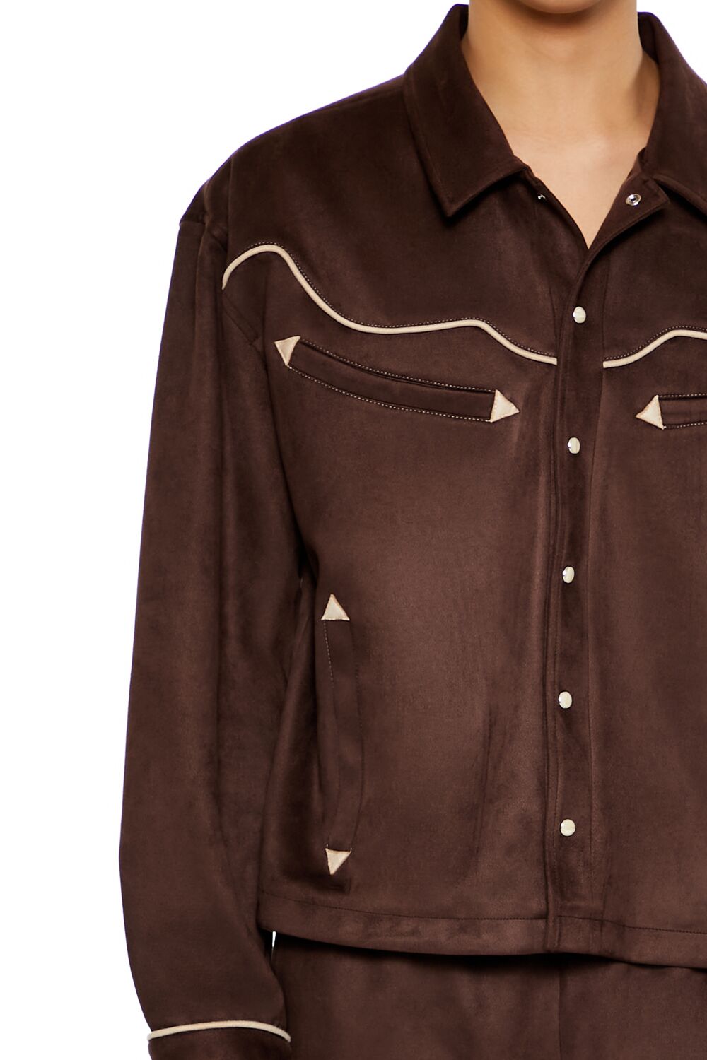 Geo Faux Suede Trucker Jacket - Image 3