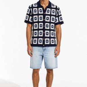 Crochet Button-Down Shirt