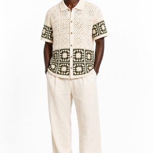 Crochet Button Front Shirt